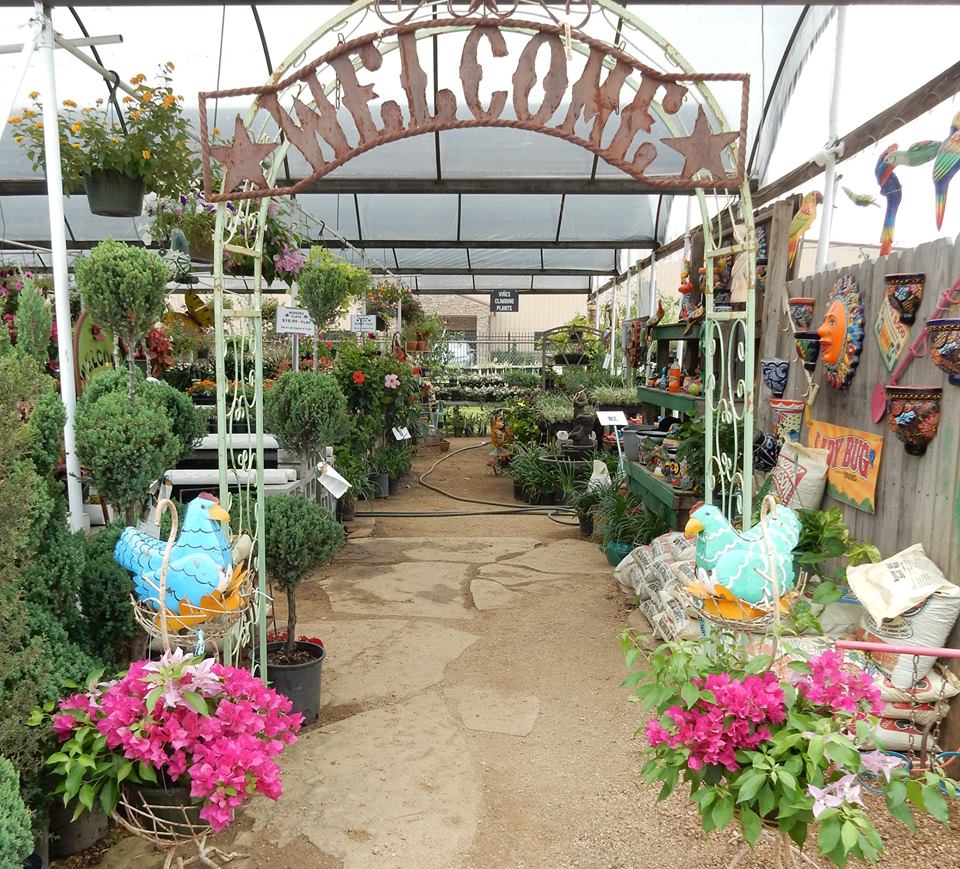 Welcome entrance to the plant nursery at J&J Nursery, Spring, TX!