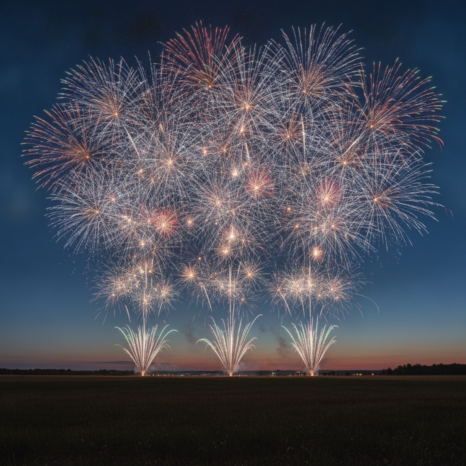 Colorful fireworks display in Spring, TX