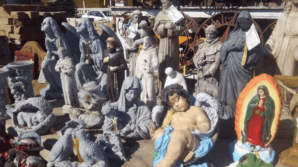 We have many cement statues that are perfect for Christmas!