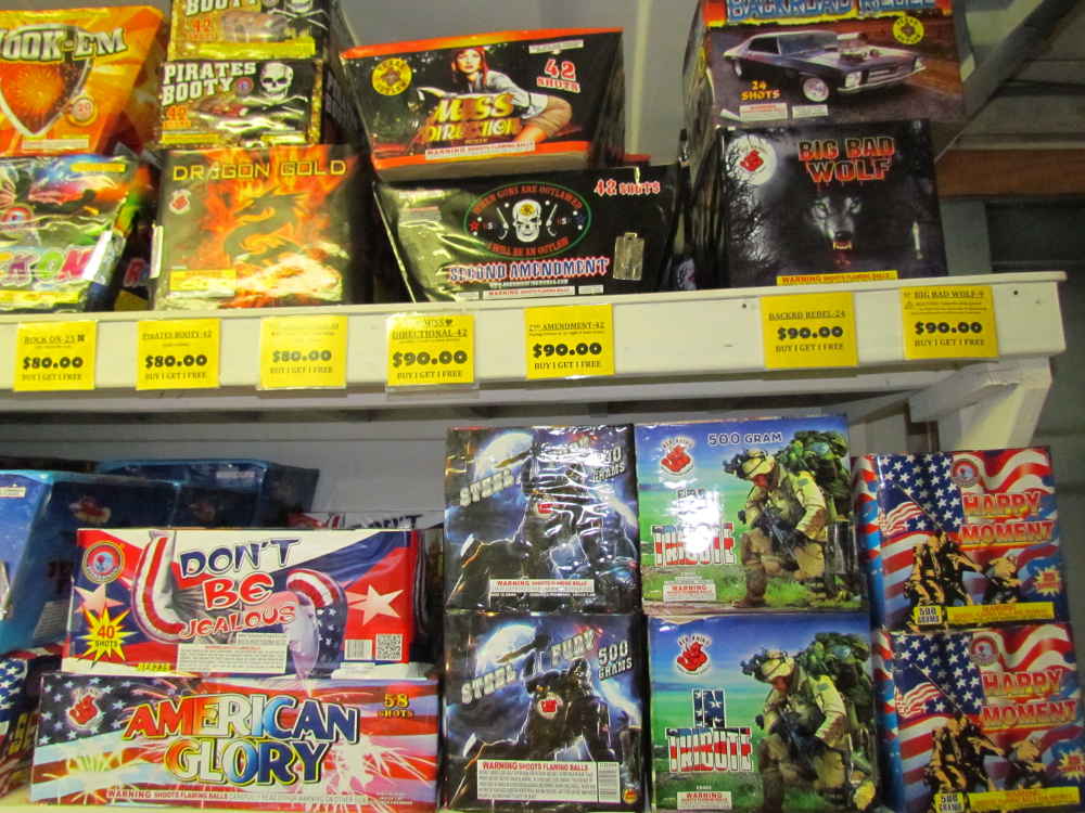 Large Fireworks Cakes and 500g Cakes at J & J Nursery, Spring, TX